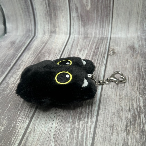 LAST 2❣️🐈‍⬛NEW Black Cat Bag Charm/ Keychain Plush Fuzzy Eyes Kawaii Cute Kitty - Picture 10 of 15